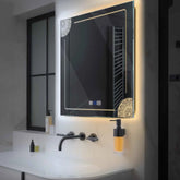 Espejo LED Cuadrado | Botones táctiles | Función antivaho | Temperatura de color ajustable - Reyze Seria Good Vibes Model 7